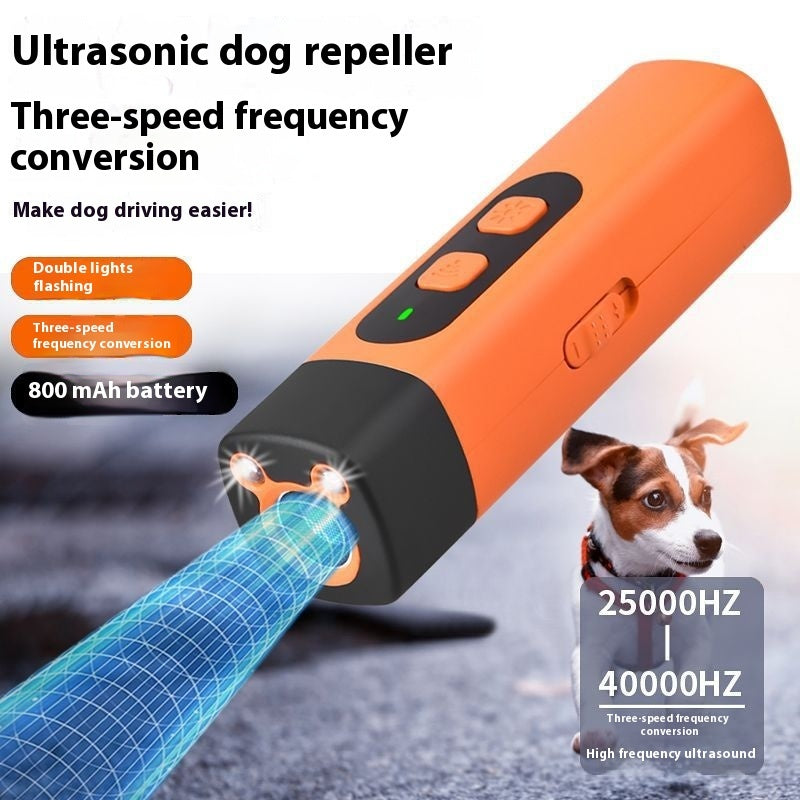 Ultrasonic Dog Bark Stopper with LED Flashlight
