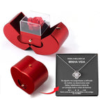 Fashion Jewelry Box Red Apple Christmas Gift Necklace Eternal Rose For Valentine's Day Gifts With Artificial Flower Rose Flower Jewelry Box